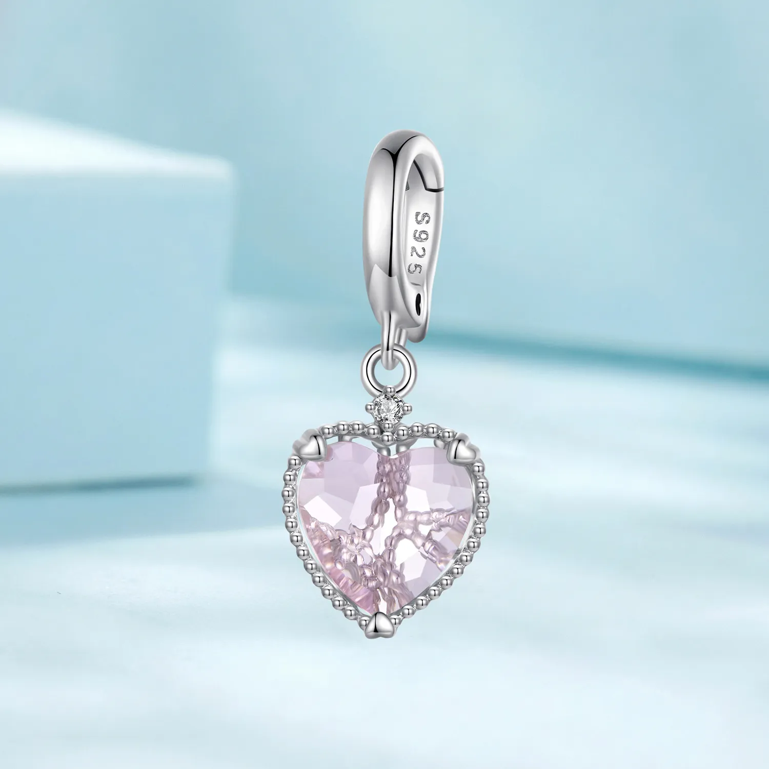 Pandora Style Pink Heart Dingle - SCC2594