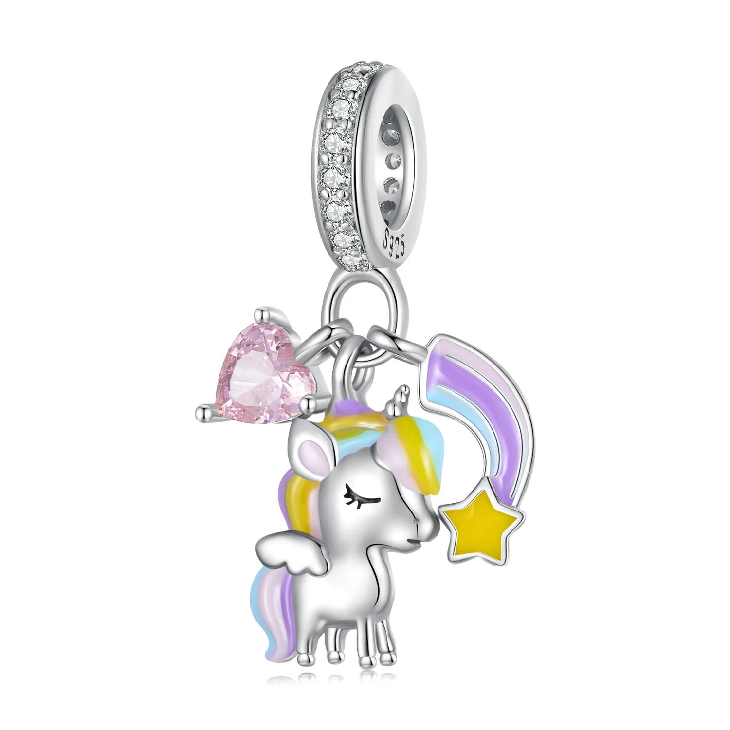 Pandora Style Rainbow Unicorn Dangle - SCC2468