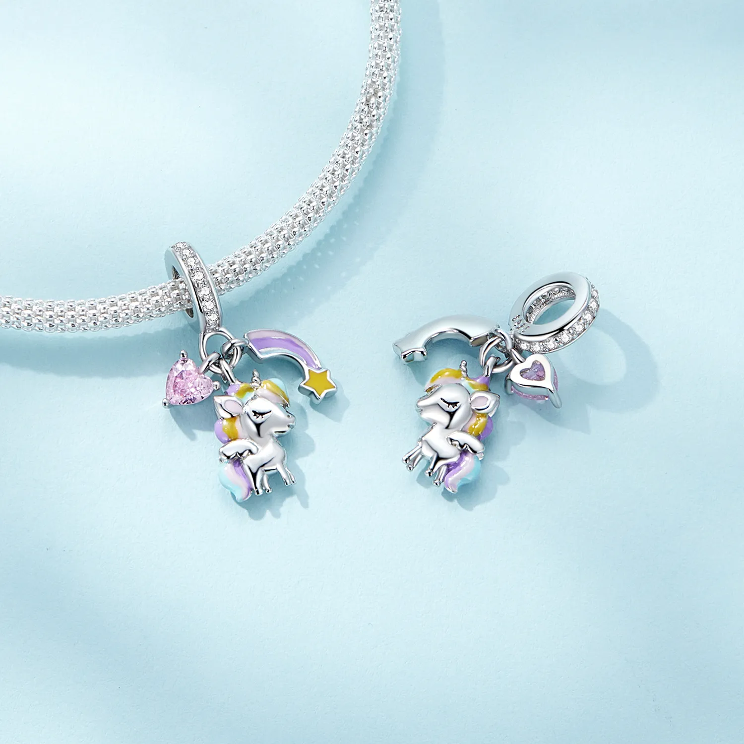 Pandora Style Rainbow Unicorn Dangle - SCC2468