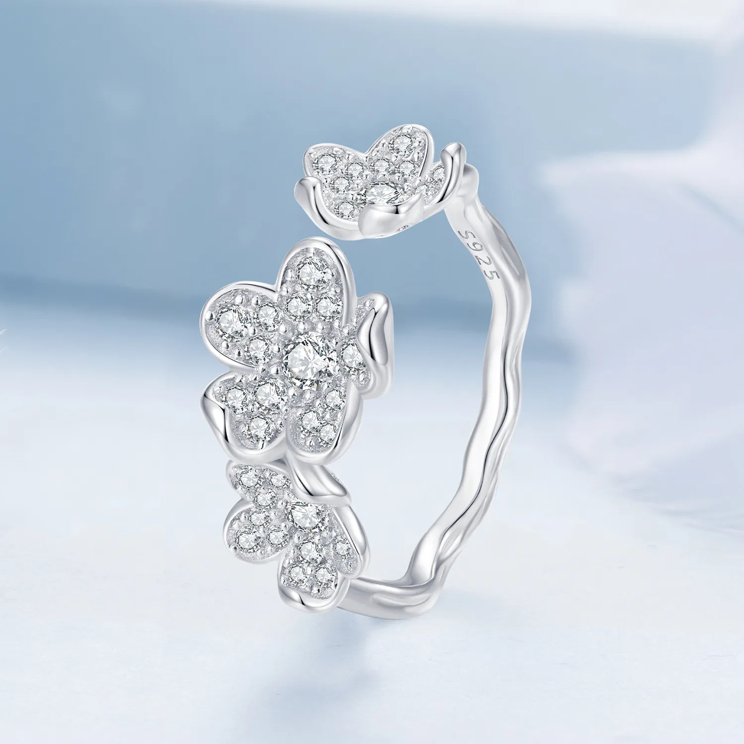 Pandora Style Ring full av blomster - BSR447