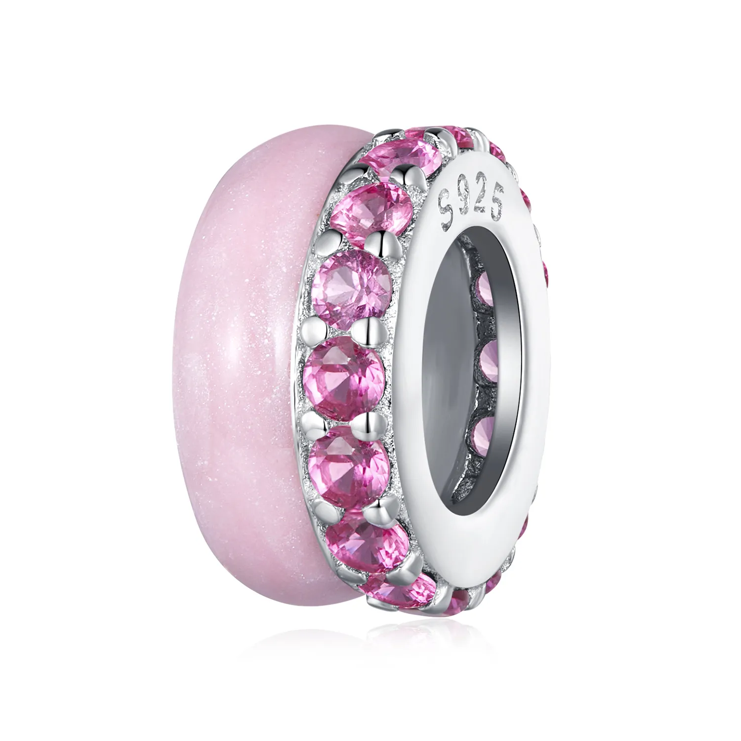 pandora style rosa dobbeltlags silikonavstandsstykke bsc883 pk