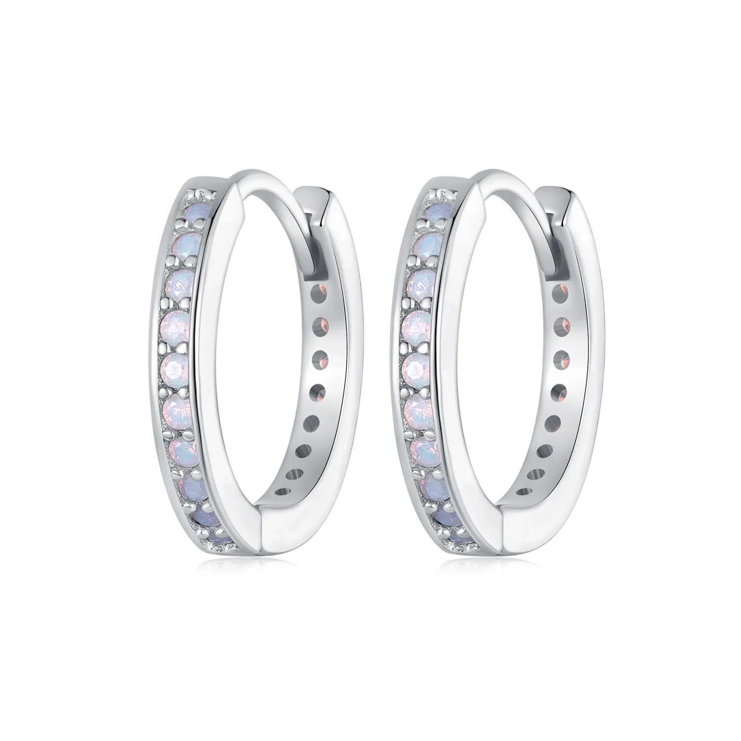 pandora style rosa opal hoop øredobber bse875