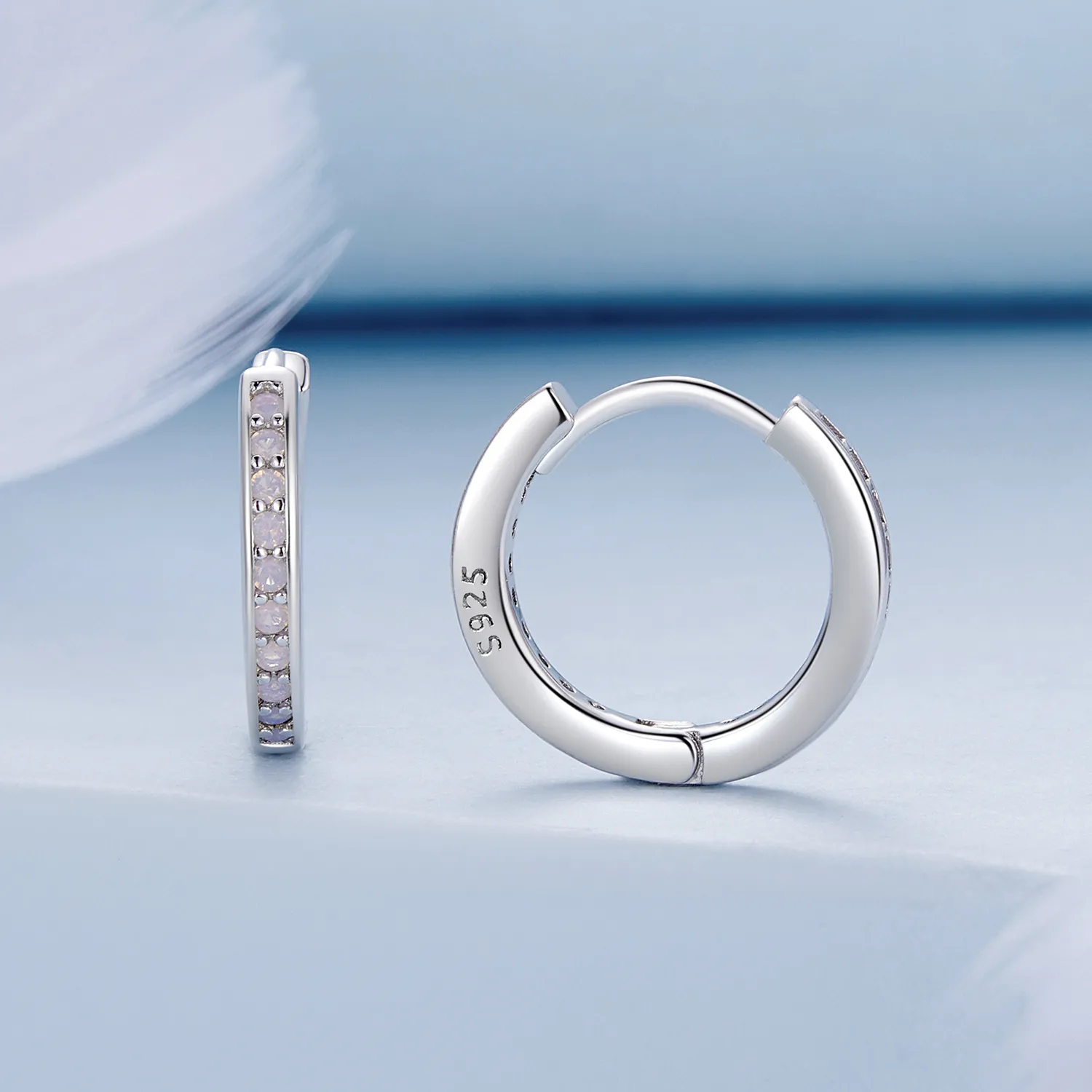 Pandora Style Rosa Opal Hoop øredobber - BSE875