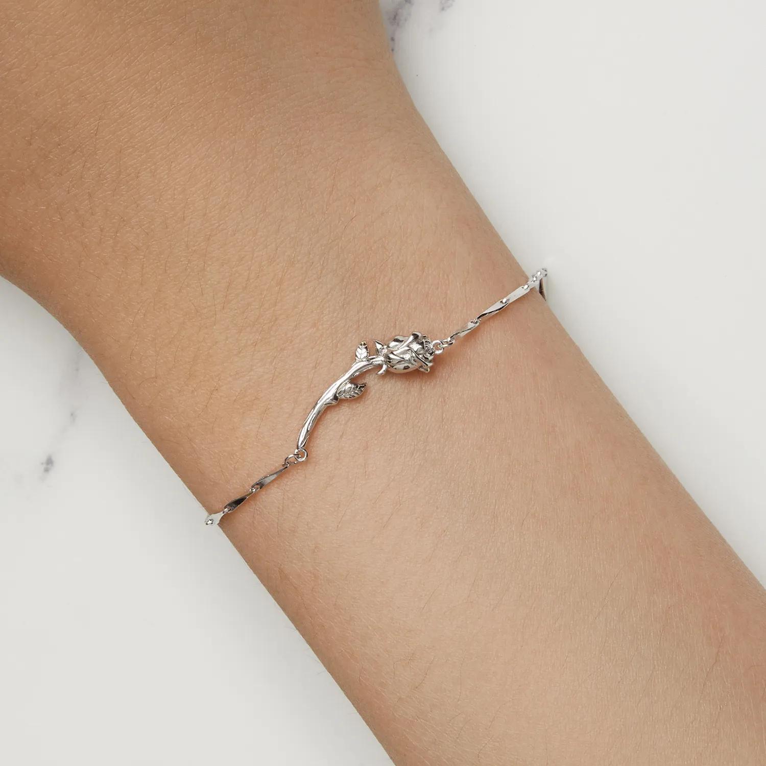 Pandora Style Rose Chain Armbånd - BSB146