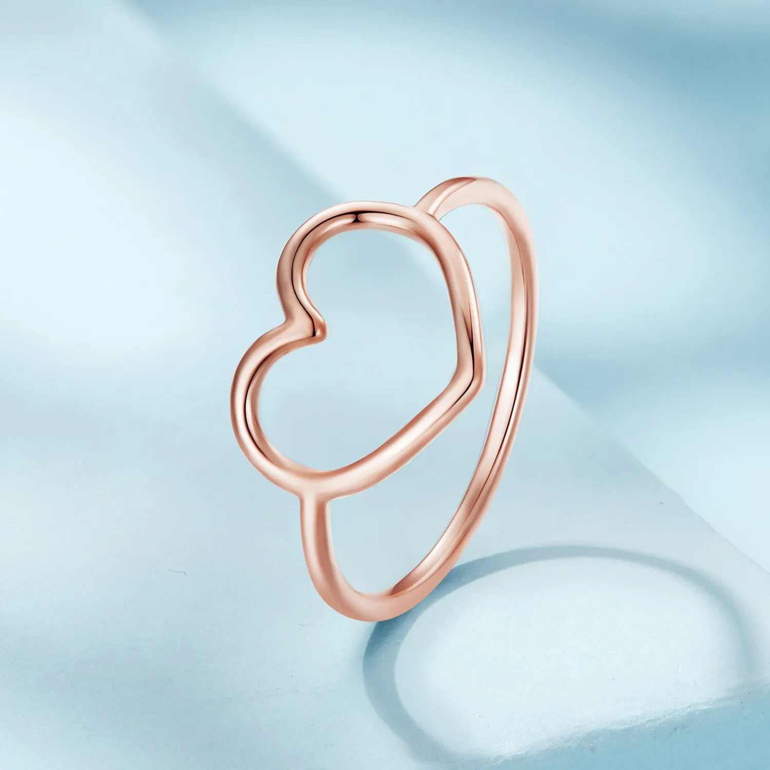 Pandora Style Rose Gold Hjerteformet Ring - SCR641-C