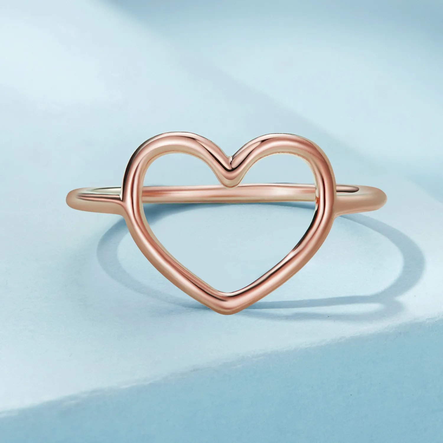 Pandora Style Rose Gold Hjerteformet Ring - SCR641-C