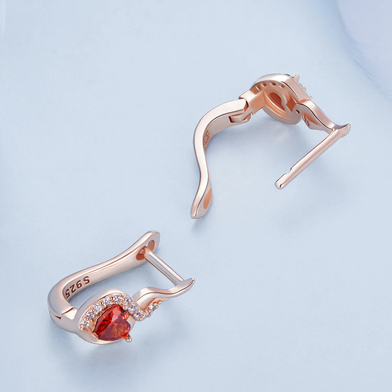 Pandora Style Rose Gold Love Bond Hoop øredobber - BSE815