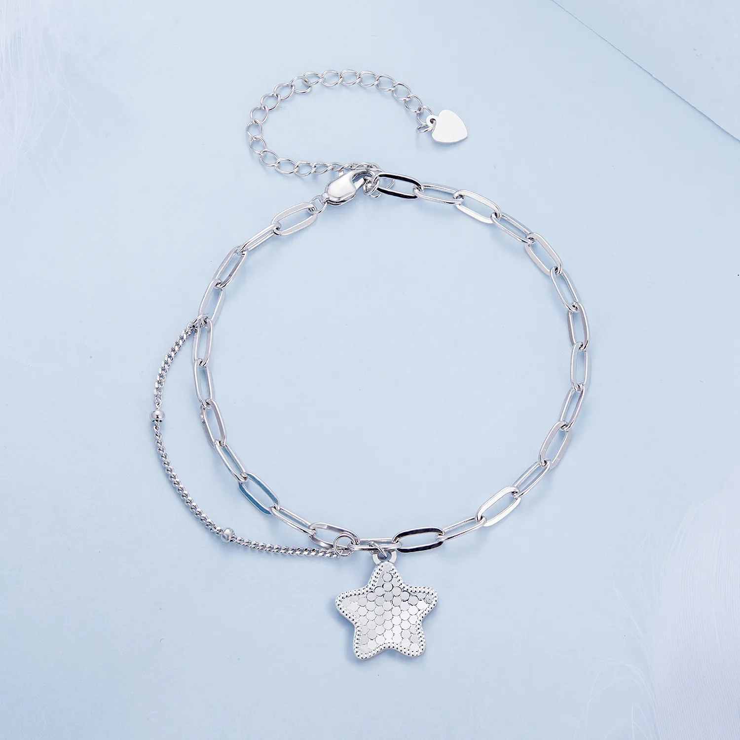 Pandora Style Shining Star Chain Armbånd - BSB137