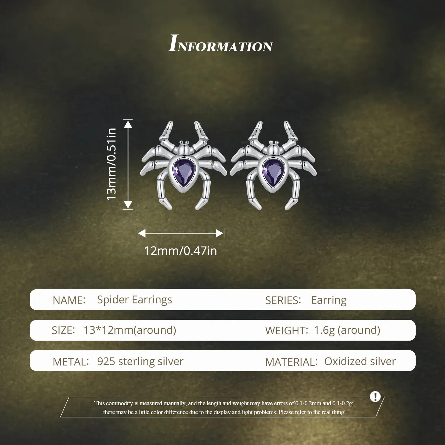 Pandora Style Spider Studs øredobber - BSE891