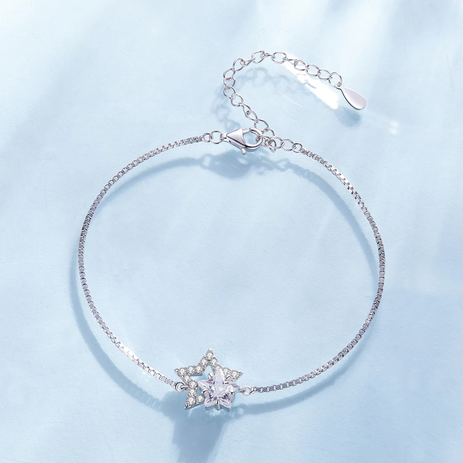 Pandora Style Star Chain Armbånd - BSB143