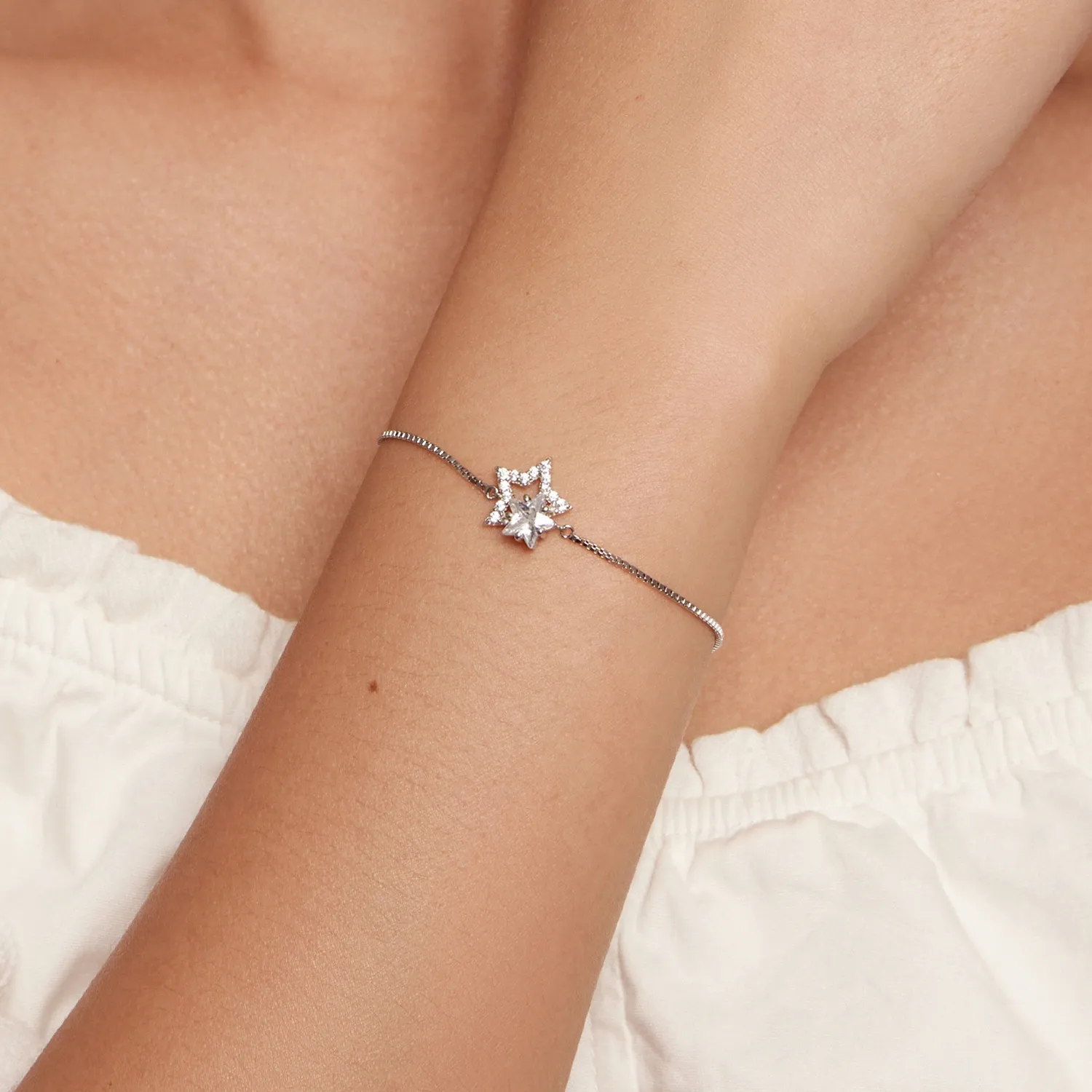 Pandora Style Star Chain Armbånd - BSB143