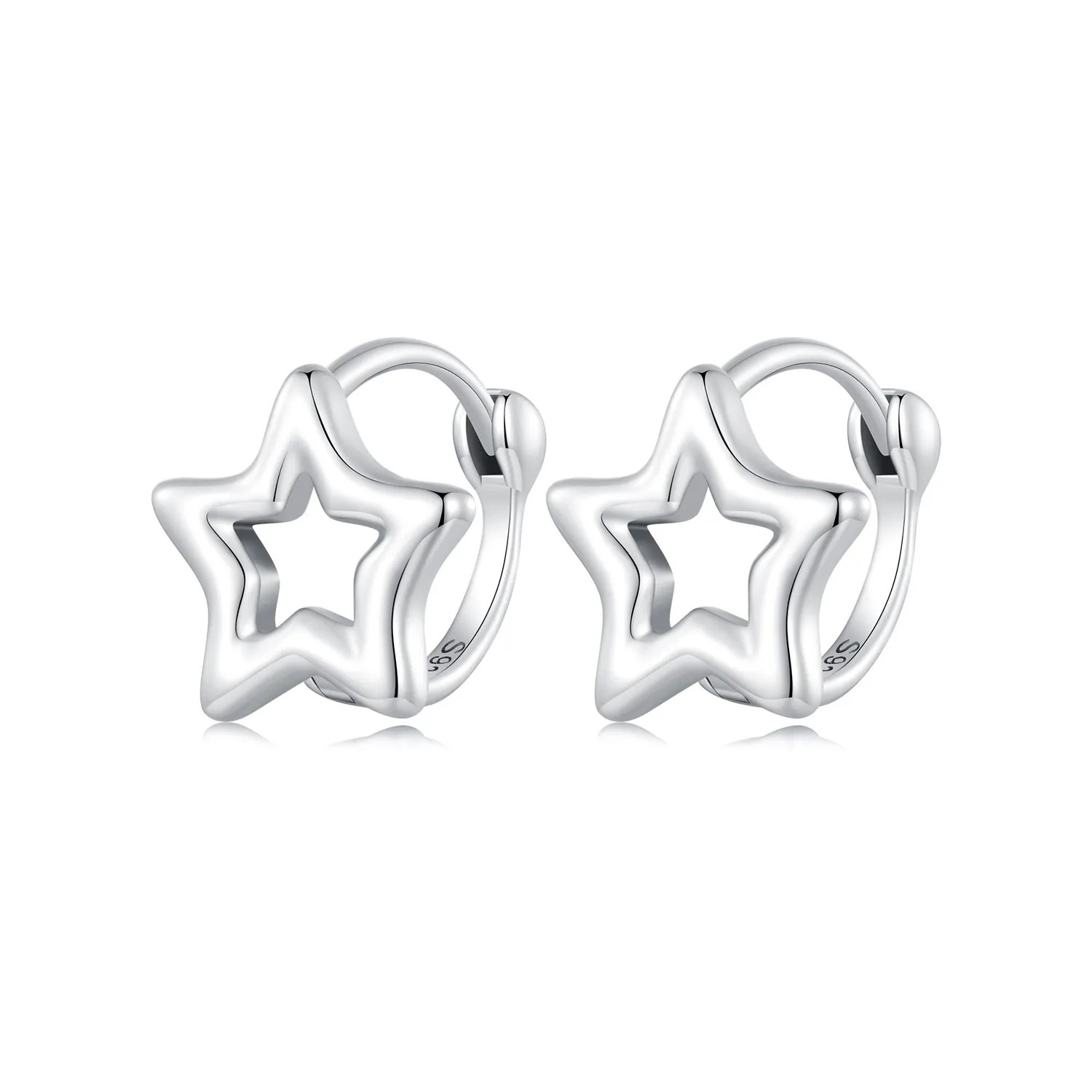 pandora style star hoop øredobber bse896