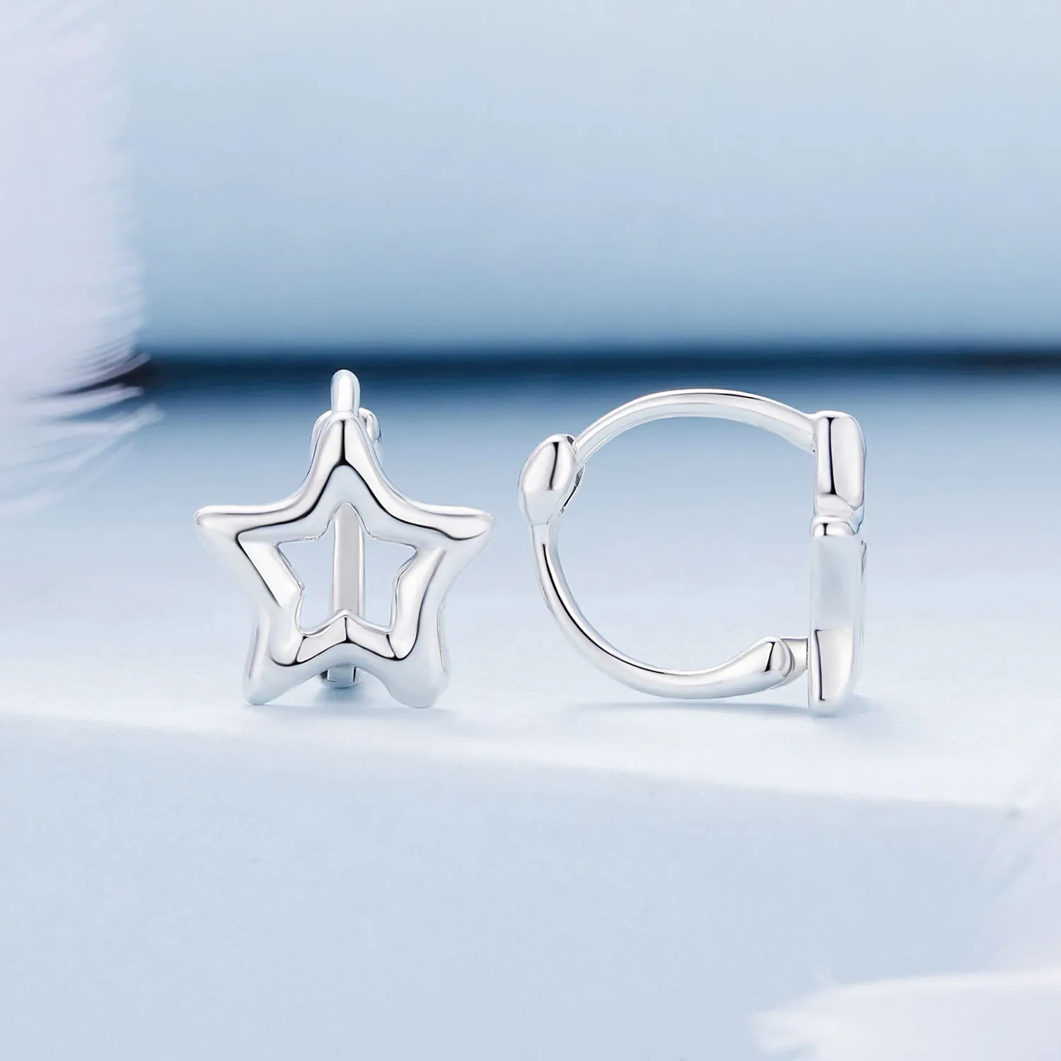 Pandora Style Star Hoop øredobber - BSE896