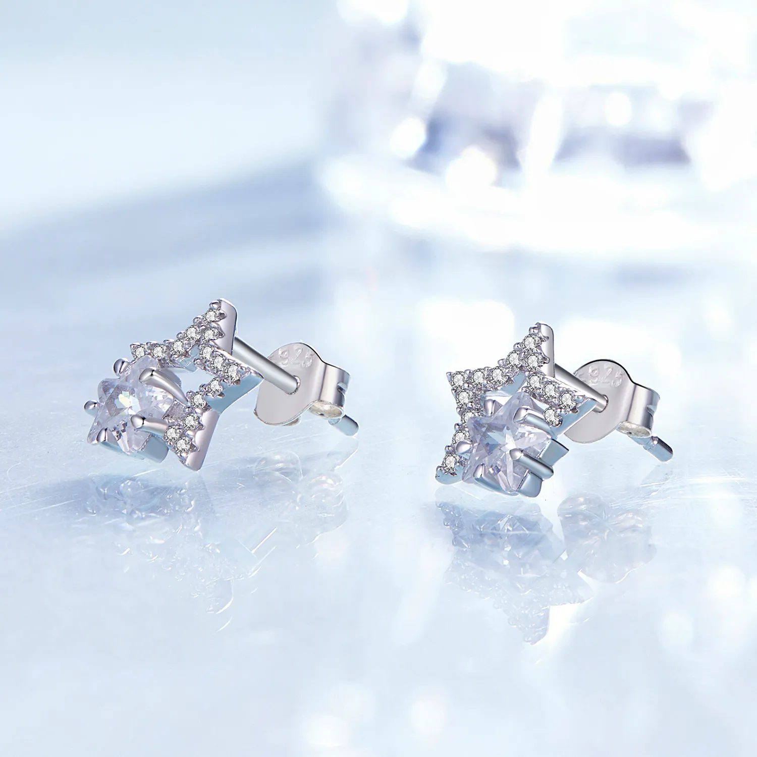 Pandora Style Star Studs Earrings - BSE878