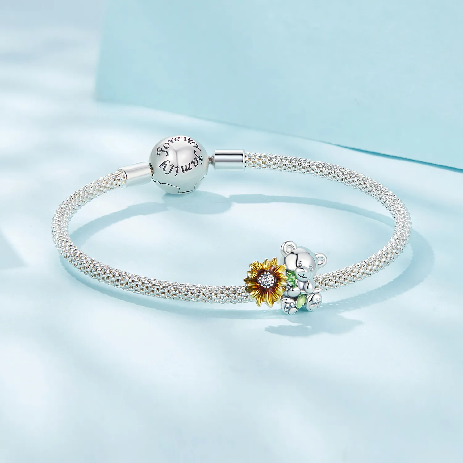 Pandora Style Sunflower and Bear Charm - SCC2560