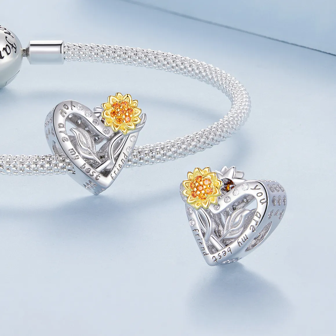 Pandora Style Sunflower Charm - BSC839