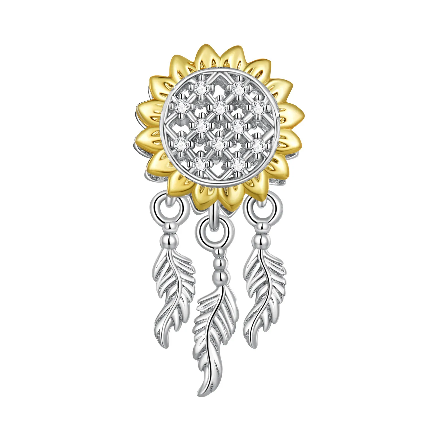 Pandora Style Sunflower Dream Catcher Charm - BSC820