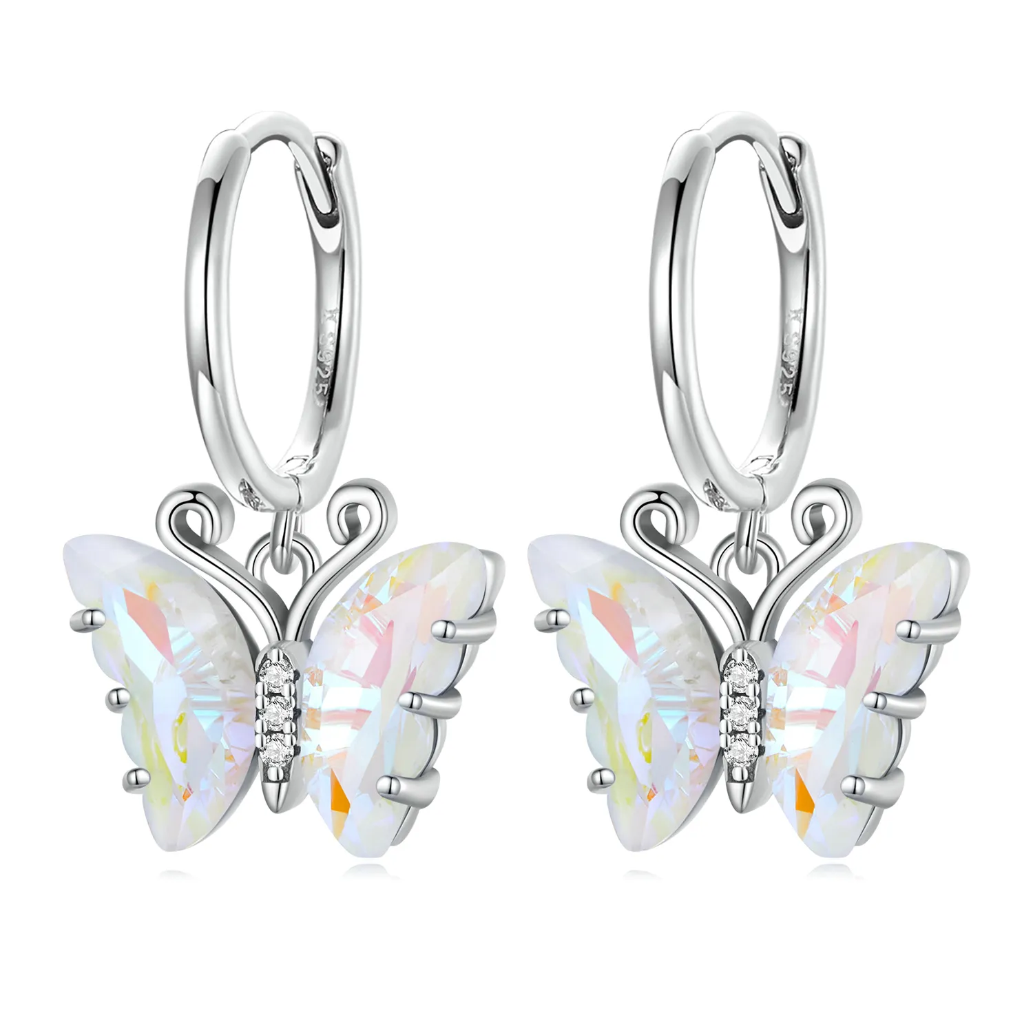 pandora style symphony butterfly hoop øredobber sce1588 cf