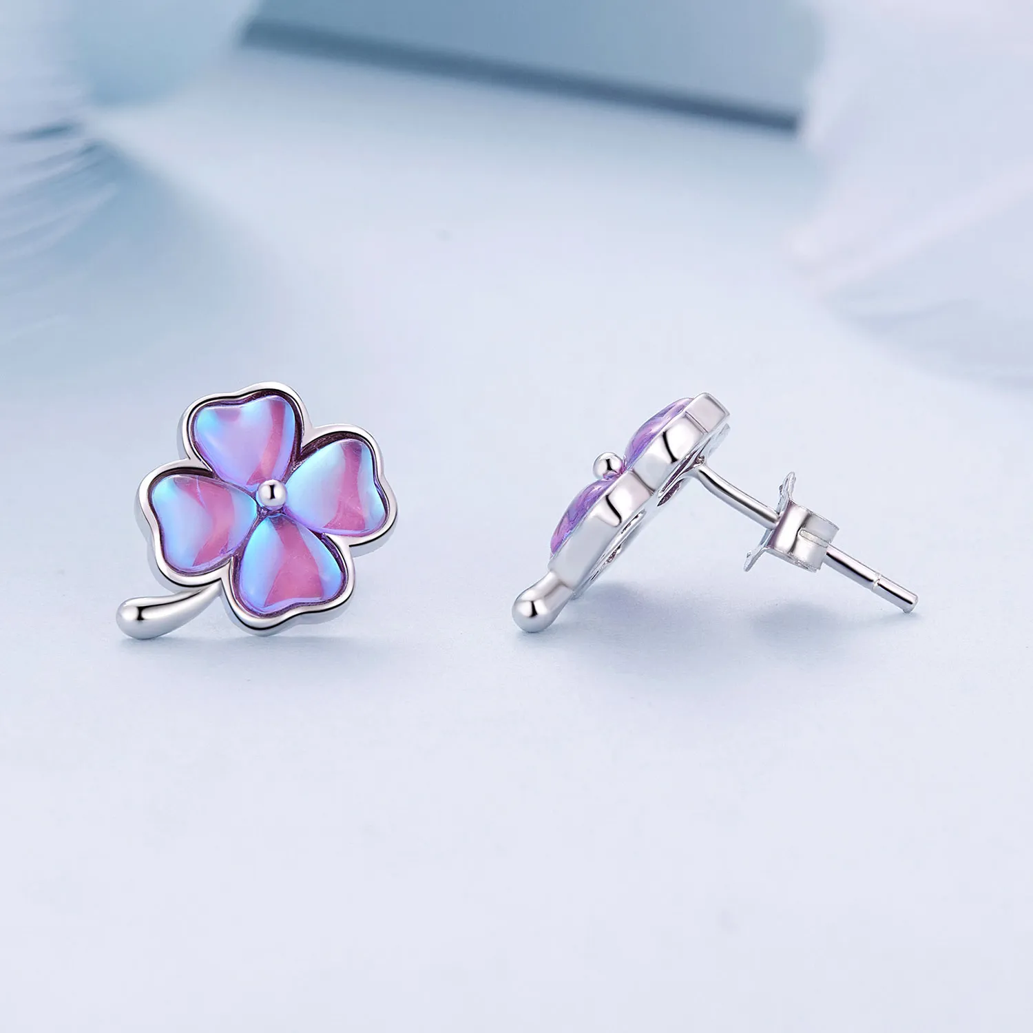 Pandora Style Four Leaf Clover Studs Earrings - BSE914