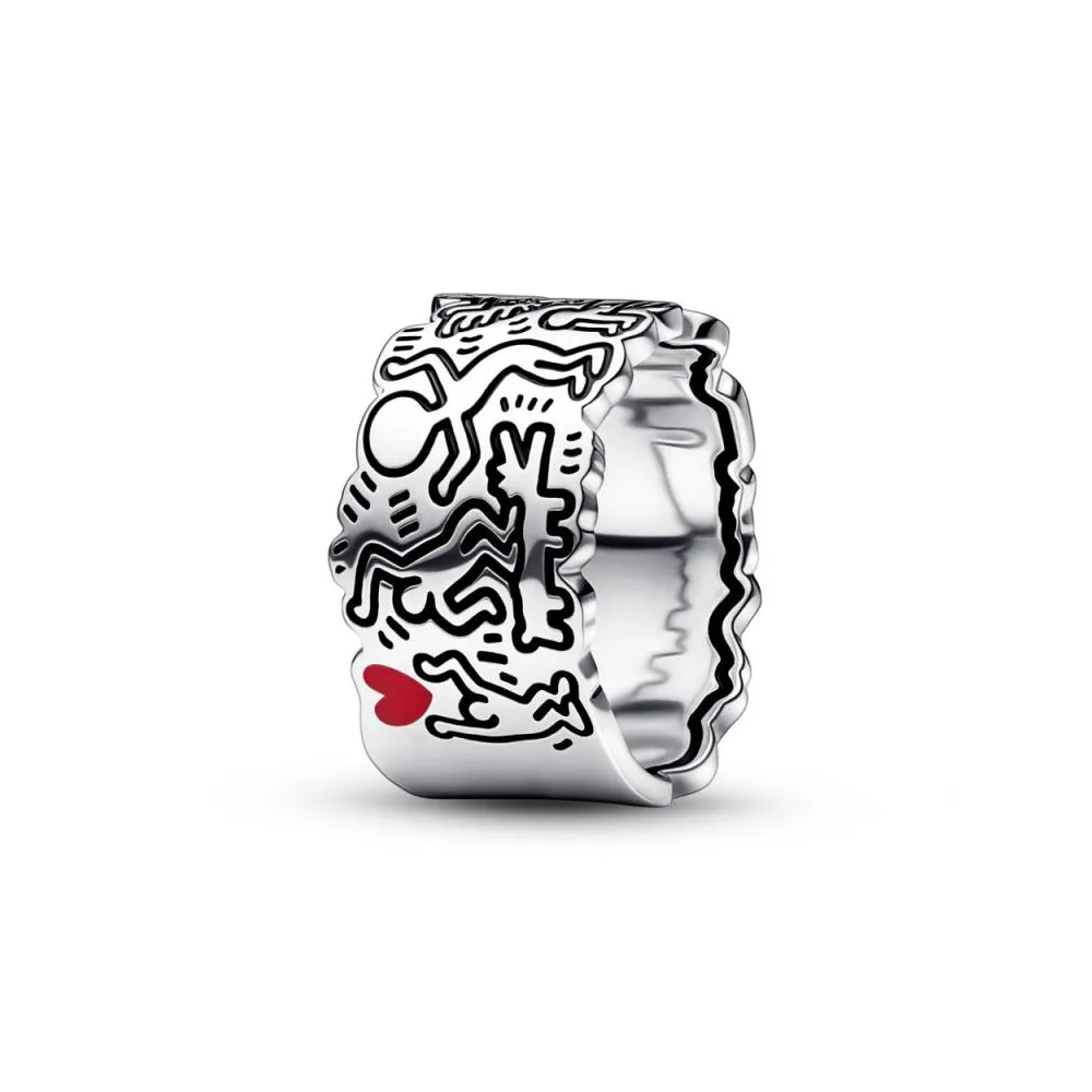 keith haring x pandora line art love people bred ring​ 192222c01