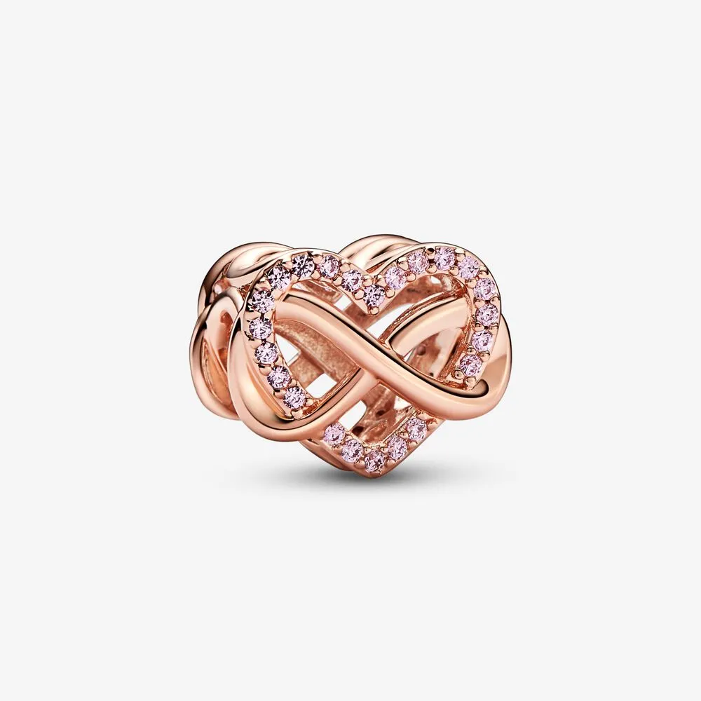 Pandora Funklende For Alltid Rosa Hjerte Charm - 782246C01