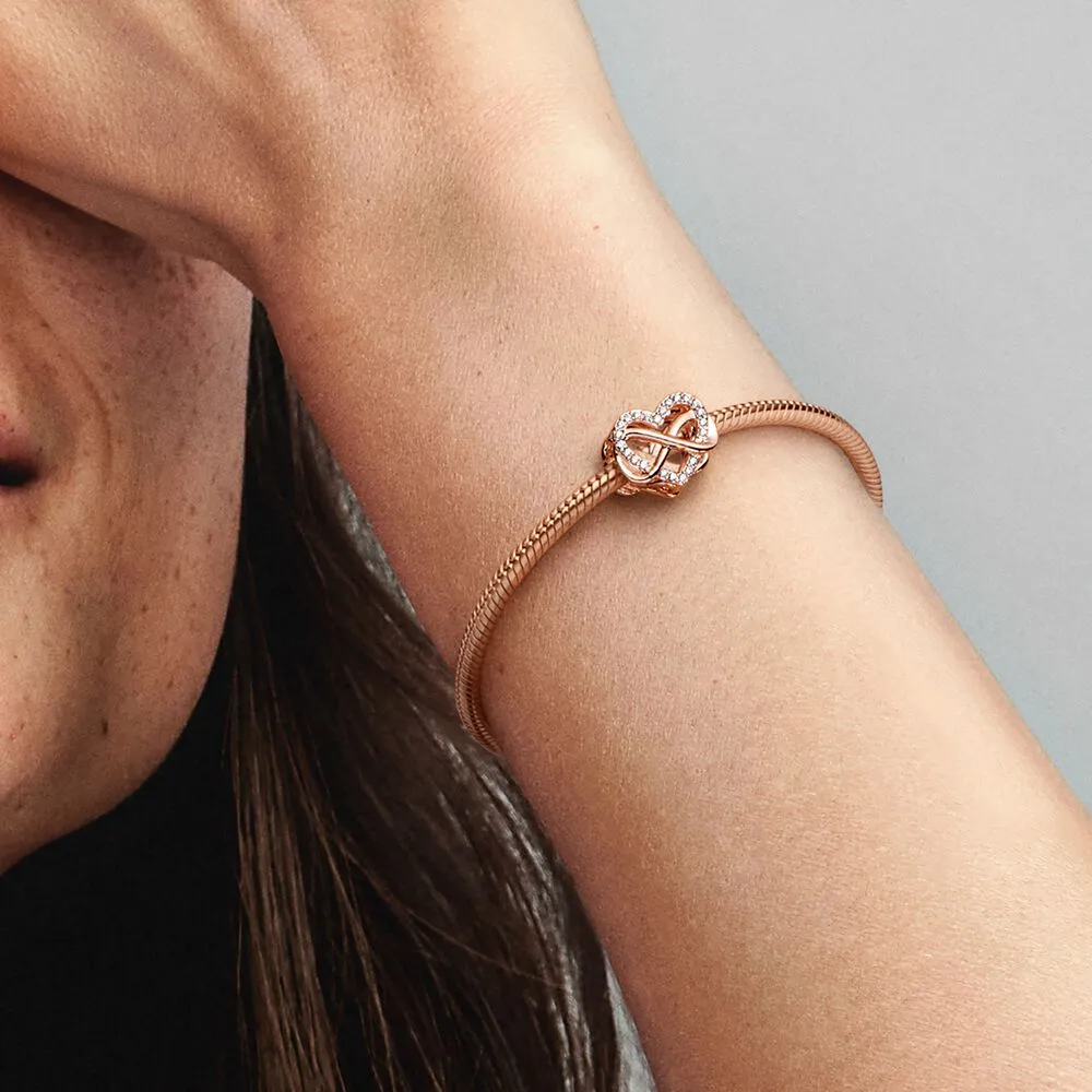 Pandora Funklende For Alltid Rosa Hjerte Charm - 782246C01