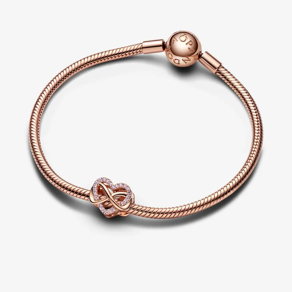 Pandora Funklende For Alltid Rosa Hjerte Charm - 782246C01