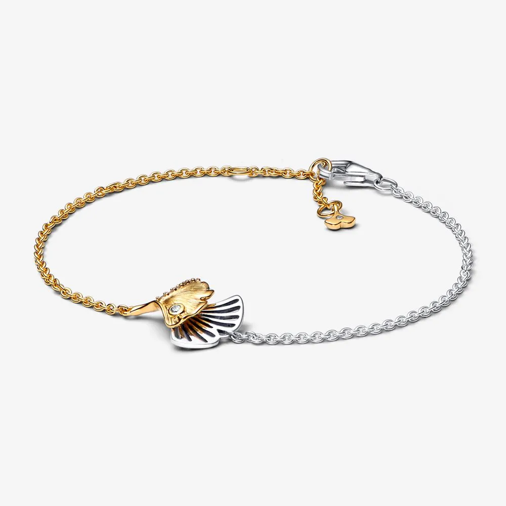 Pandora Ginkgo sterling silver and 14k gold-plated chain bracelet - 562427C01