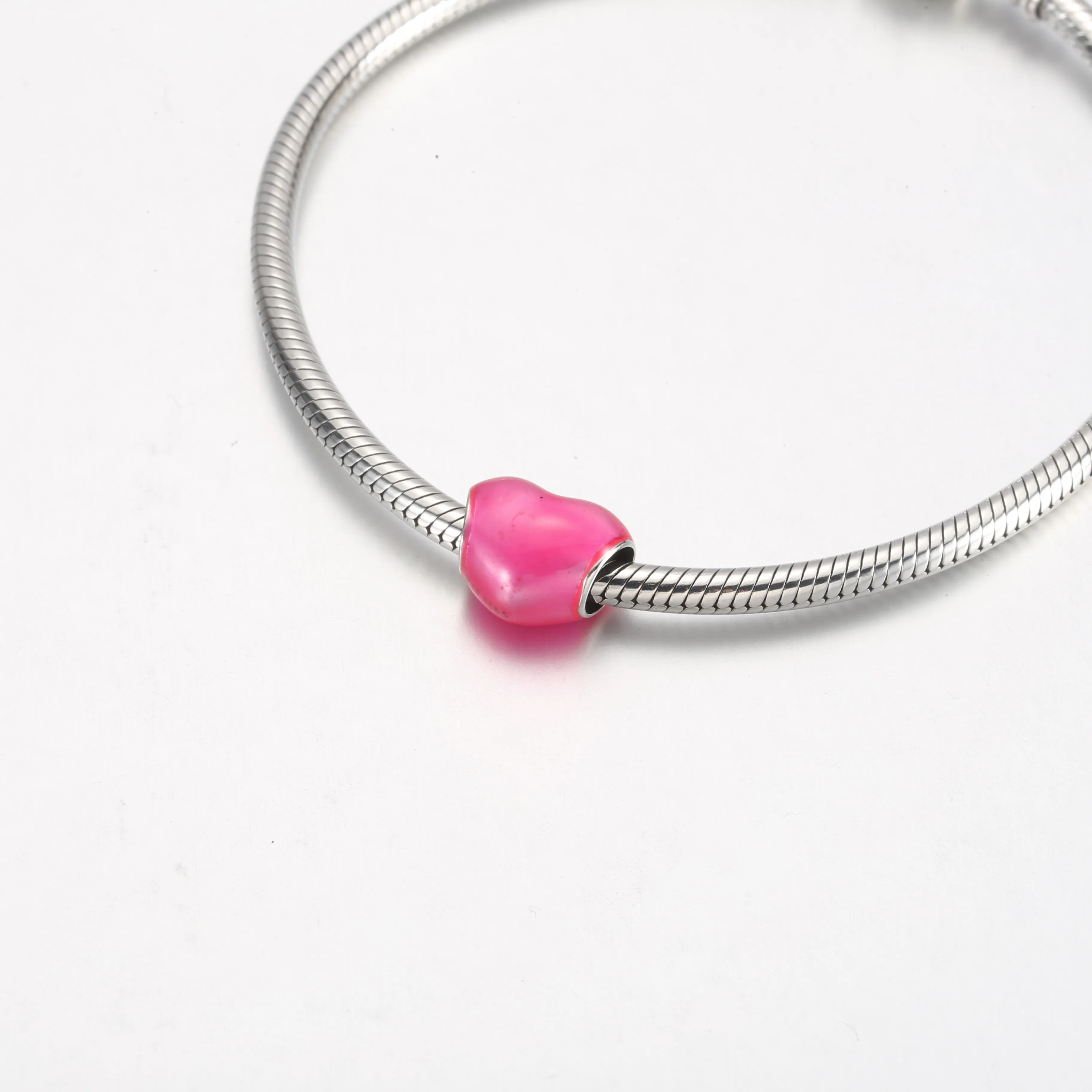 Pandora Metallisk Rosa Hjerte Charm - 799291C03