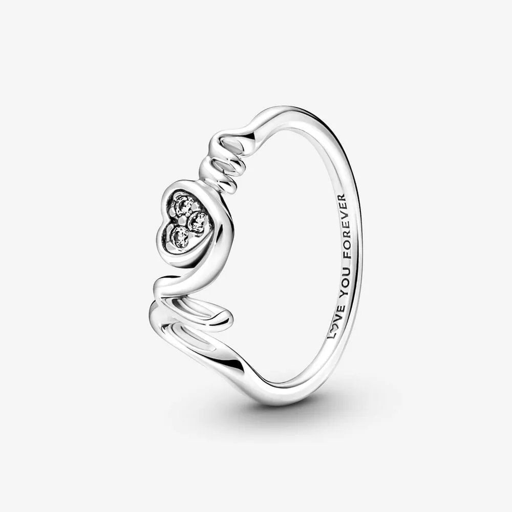 Pandora Mor Pavé Hjerte Ring - 191149C01