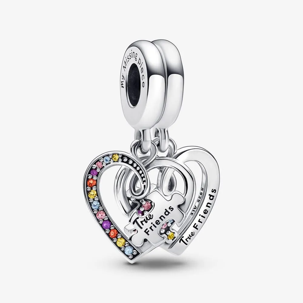 Pandora Puzzle Piece Hearts Splittable Friendship Dangle Charm - 792239C01