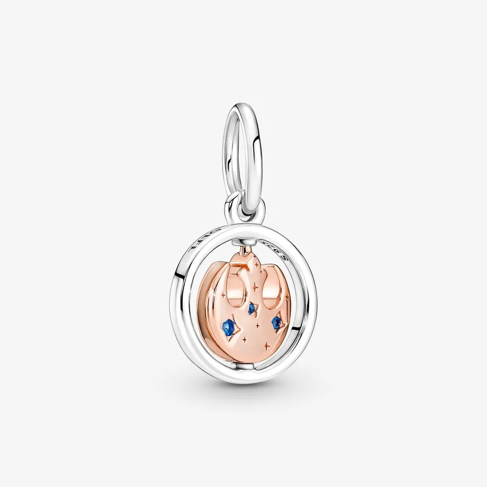 Pandora Retired 14K Rose Gold-Plated Star Wars Rebel Alliance Symbol Spinning Pendant - 380789C01