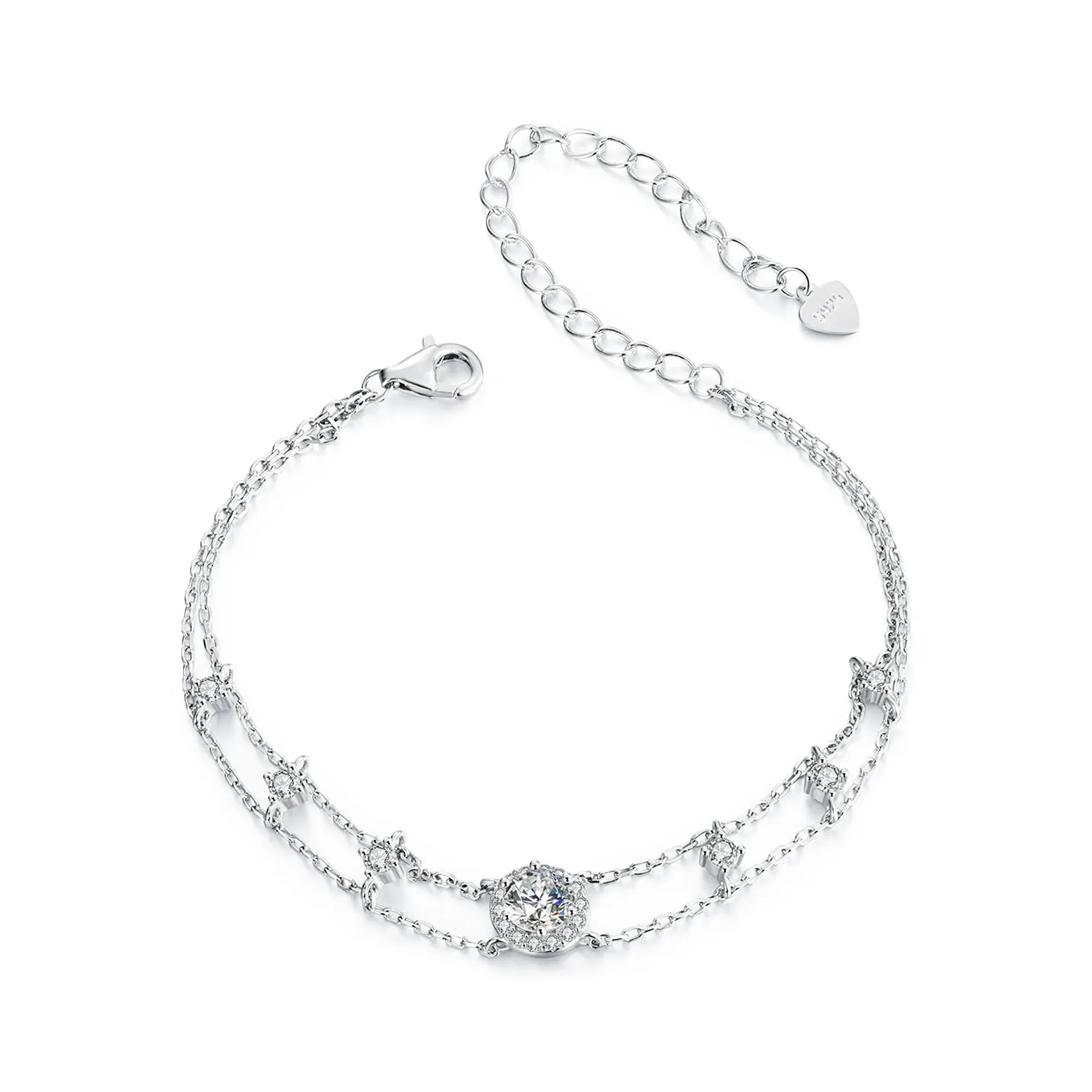 PANDORA Style Glitrende Dobbelt Moissanite-armbånd (ett sertifikat) - MSB013