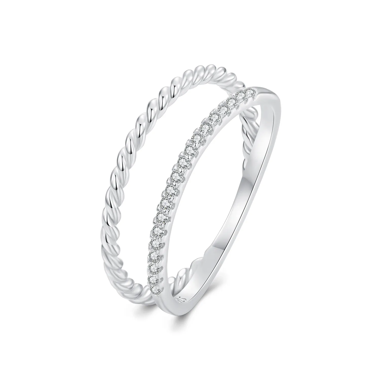 pandora style dobbeltlags ring i sofistikert stil bsr541