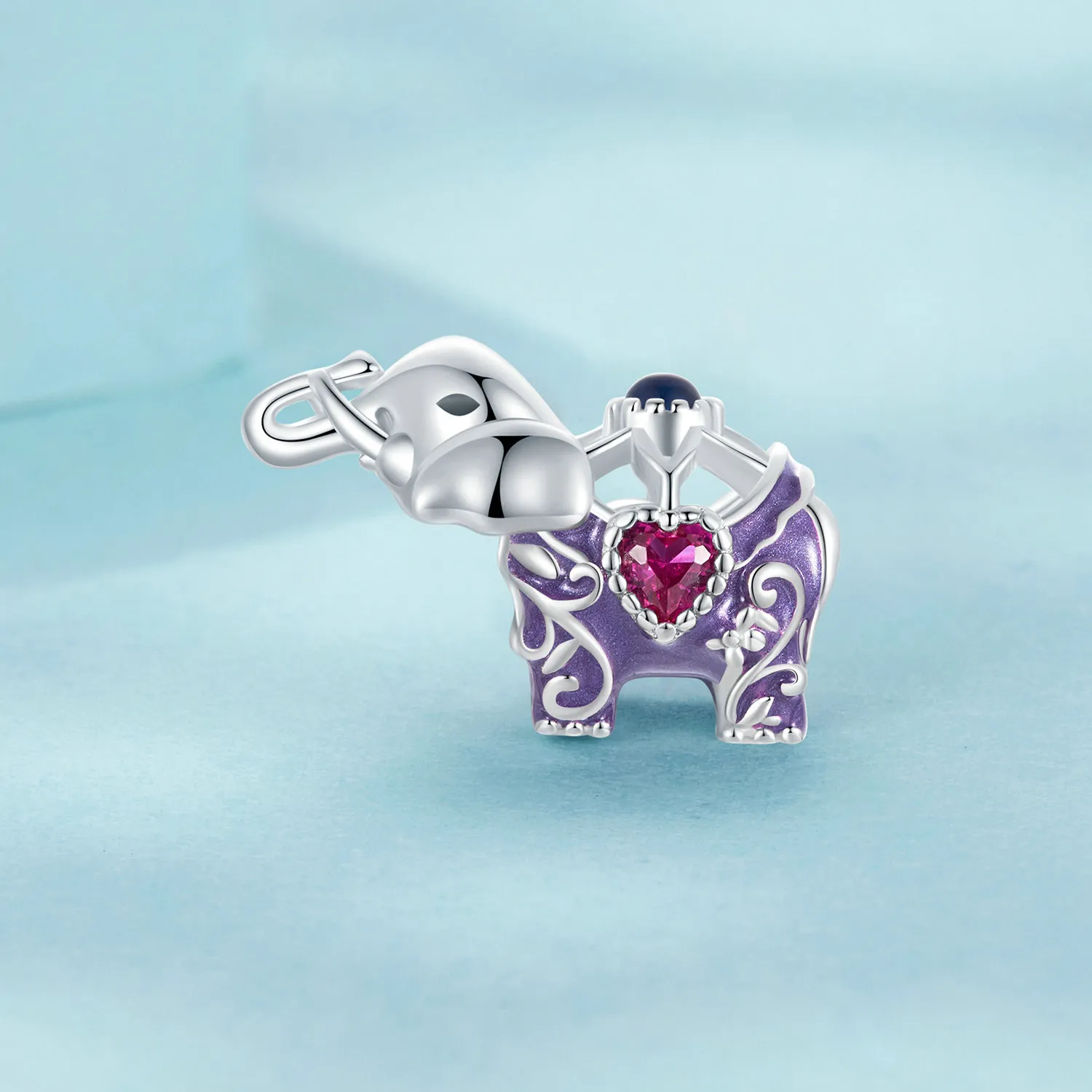 PANDORA Style Elephant Hule Mønster Graverte Sterling Sølv perler - SCC2758