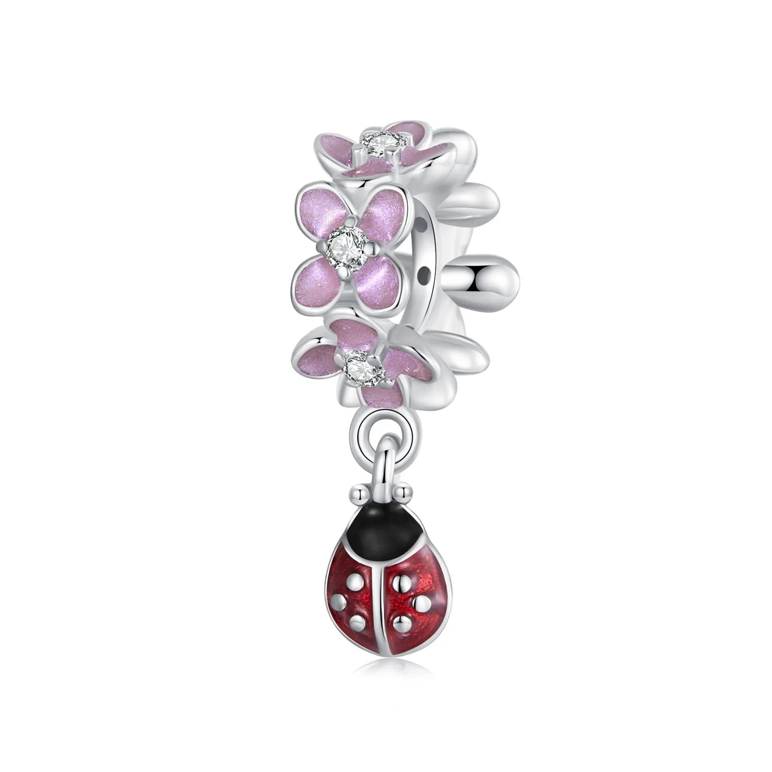 PANDORA Style Flower Ladybug Separator Perler - SCC2740