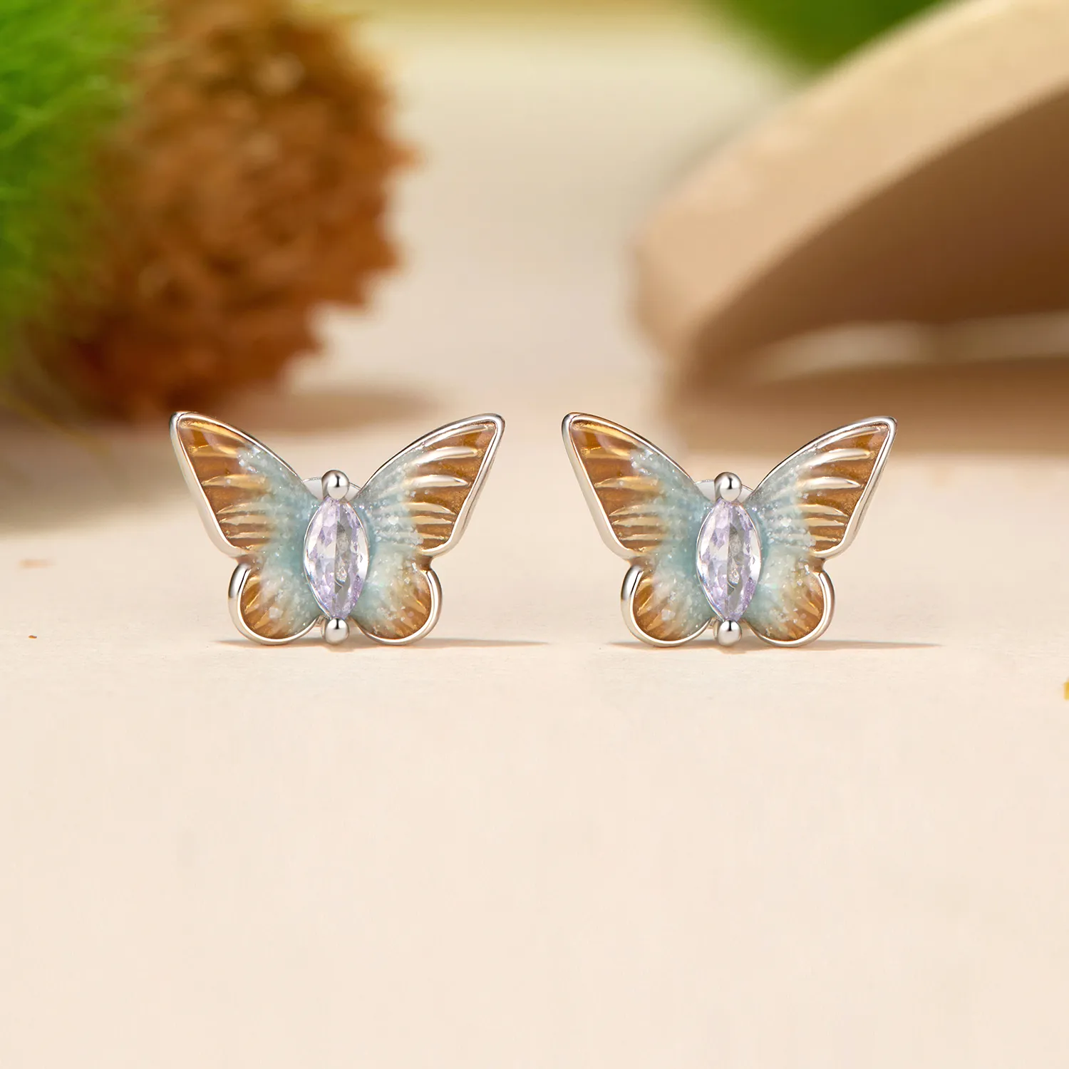 PANDORA Style Grasiøse Butterfly Stud øredobber - BSE993