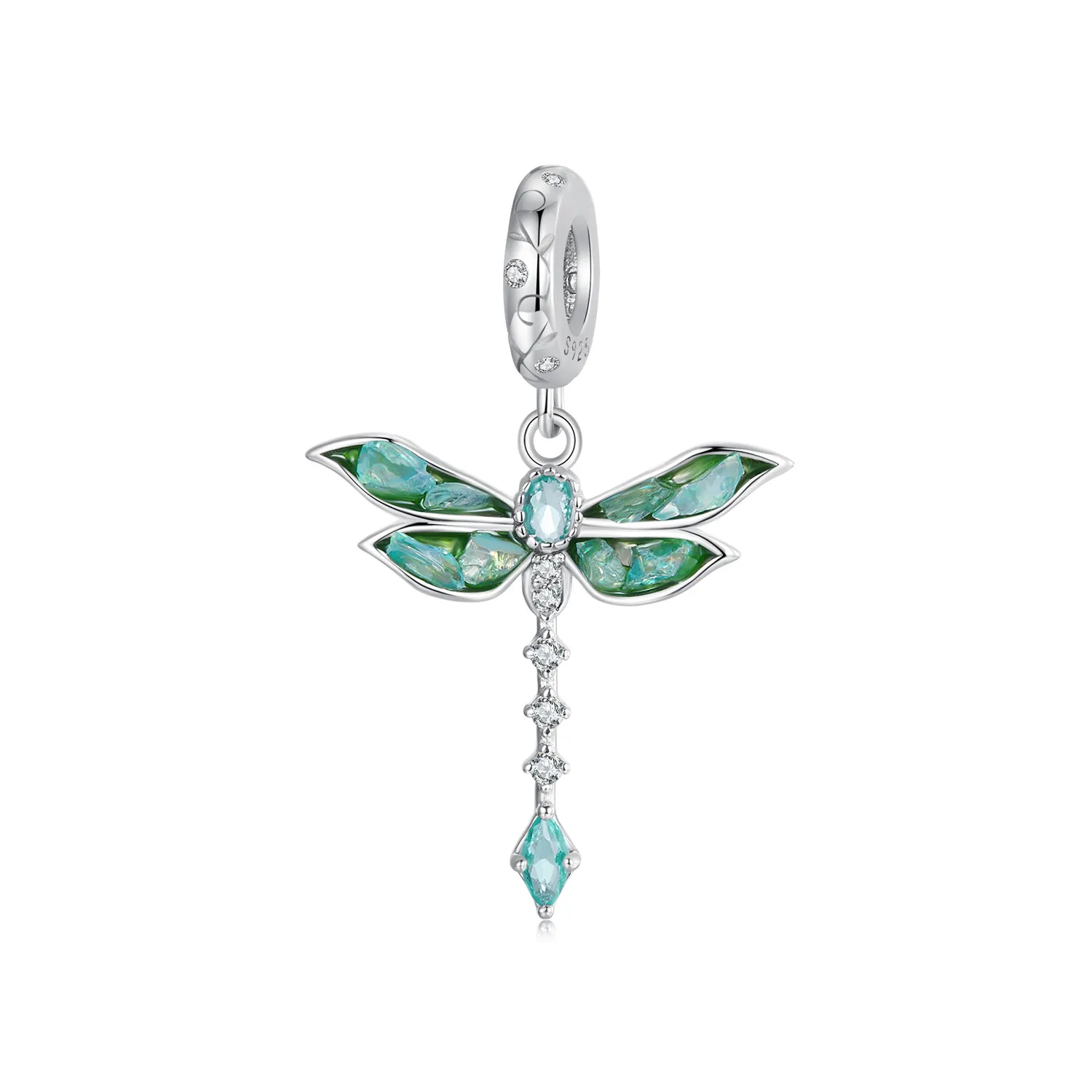 PANDORA Style Grønn Dragonfly anheng - BSC983