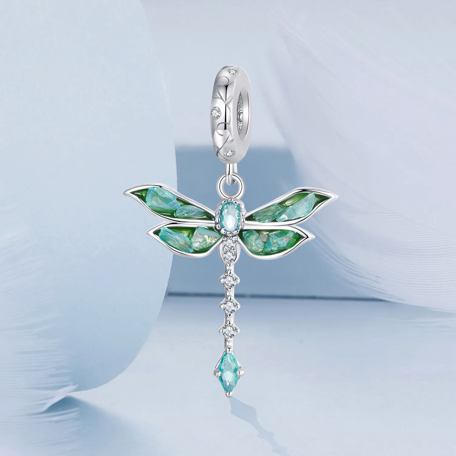 PANDORA Style Grønn Dragonfly anheng - BSC983