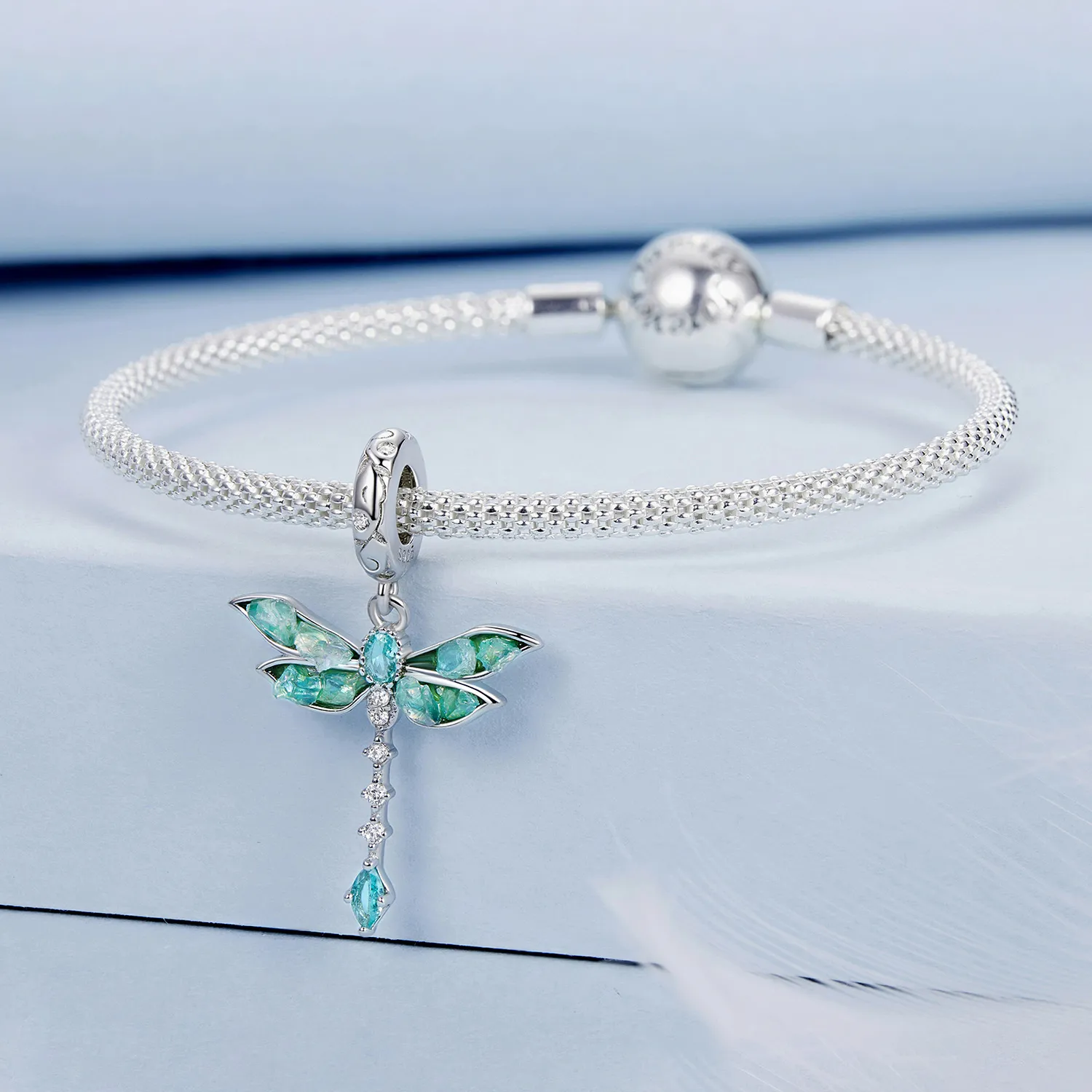 PANDORA Style Grønn Dragonfly anheng - BSC983