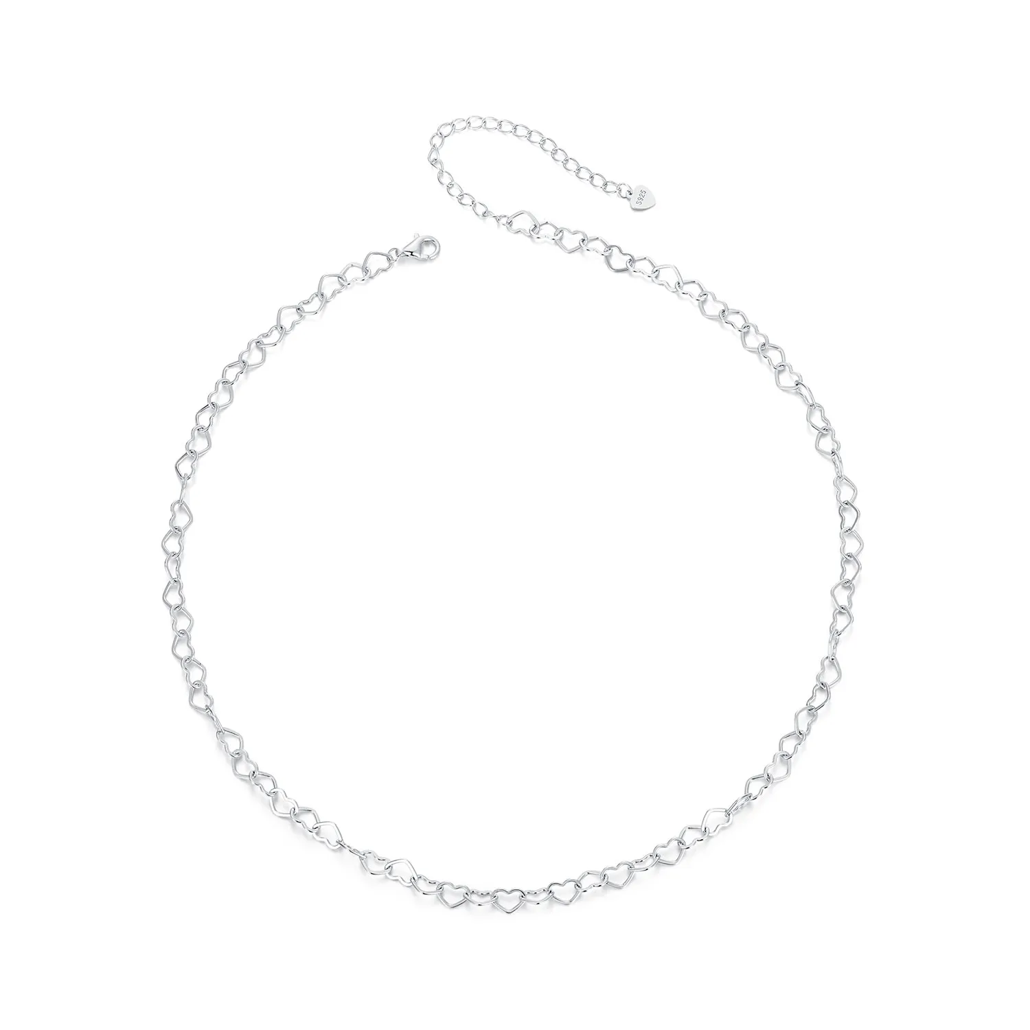 pandora style heart chain halskjede bsa005