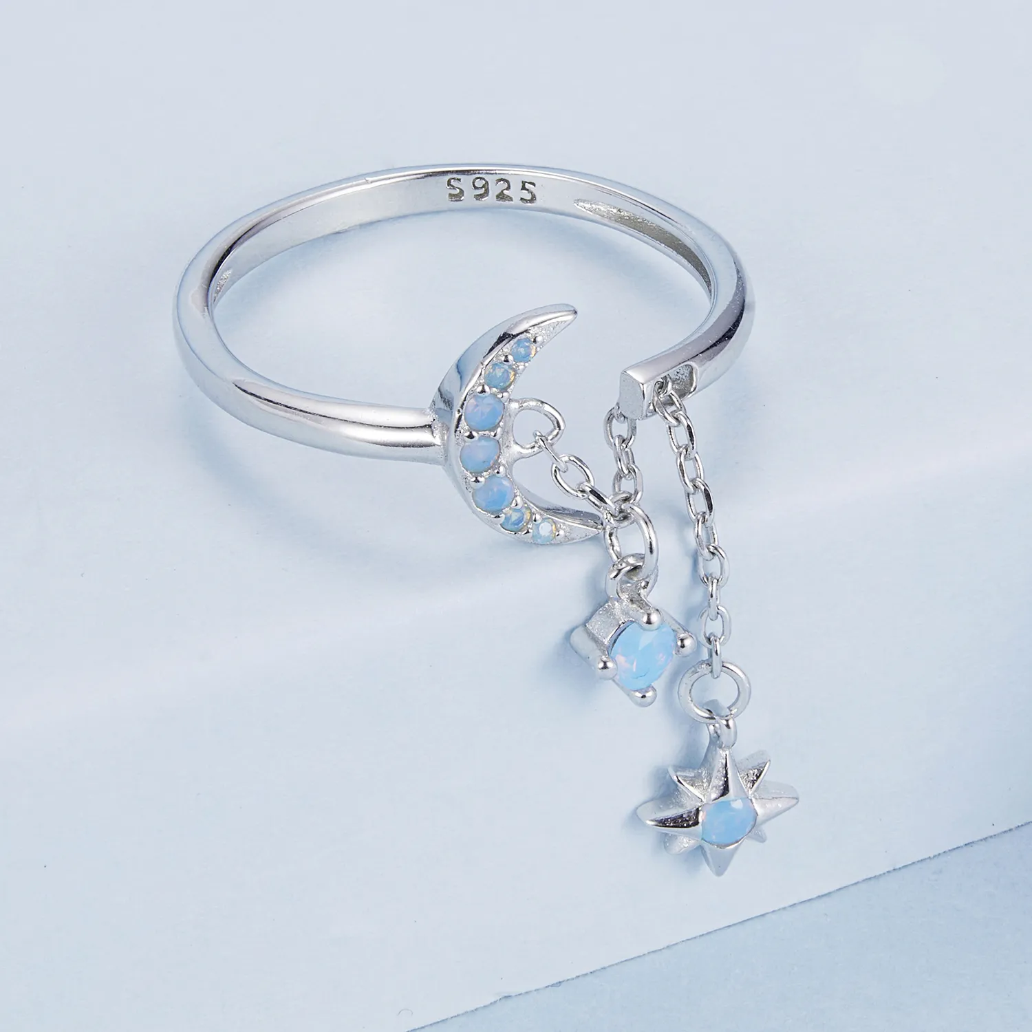 PANDORA Style Star And Moon Chain Ring - BSR548-E