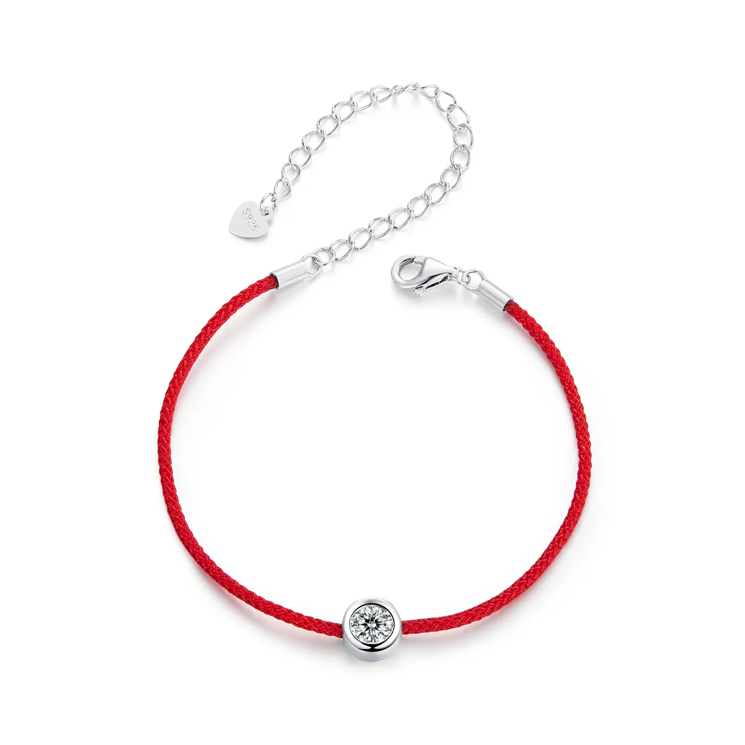 PANDORA Style Utsøkt Moissanite Red Rope Armbånd (ett sertifikat) - MSB014