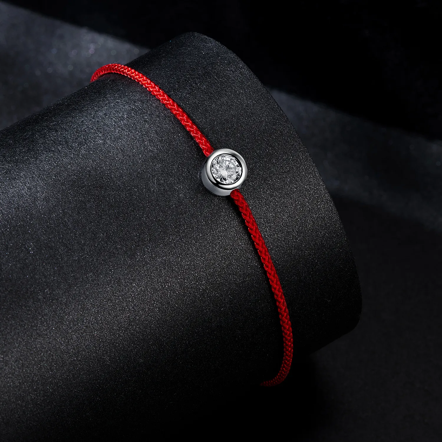 PANDORA Style Utsøkt Moissanite Red Rope Armbånd (ett sertifikat) - MSB014