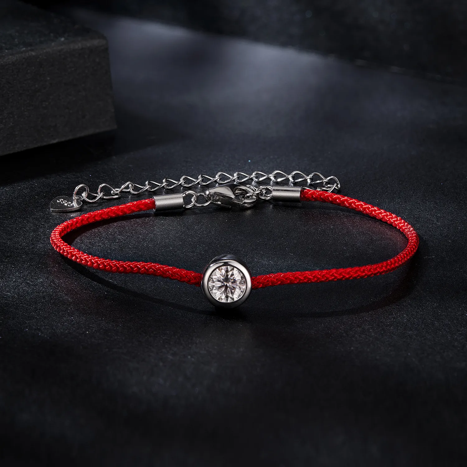 PANDORA Style Utsøkt Moissanite Red Rope Armbånd (ett sertifikat) - MSB014