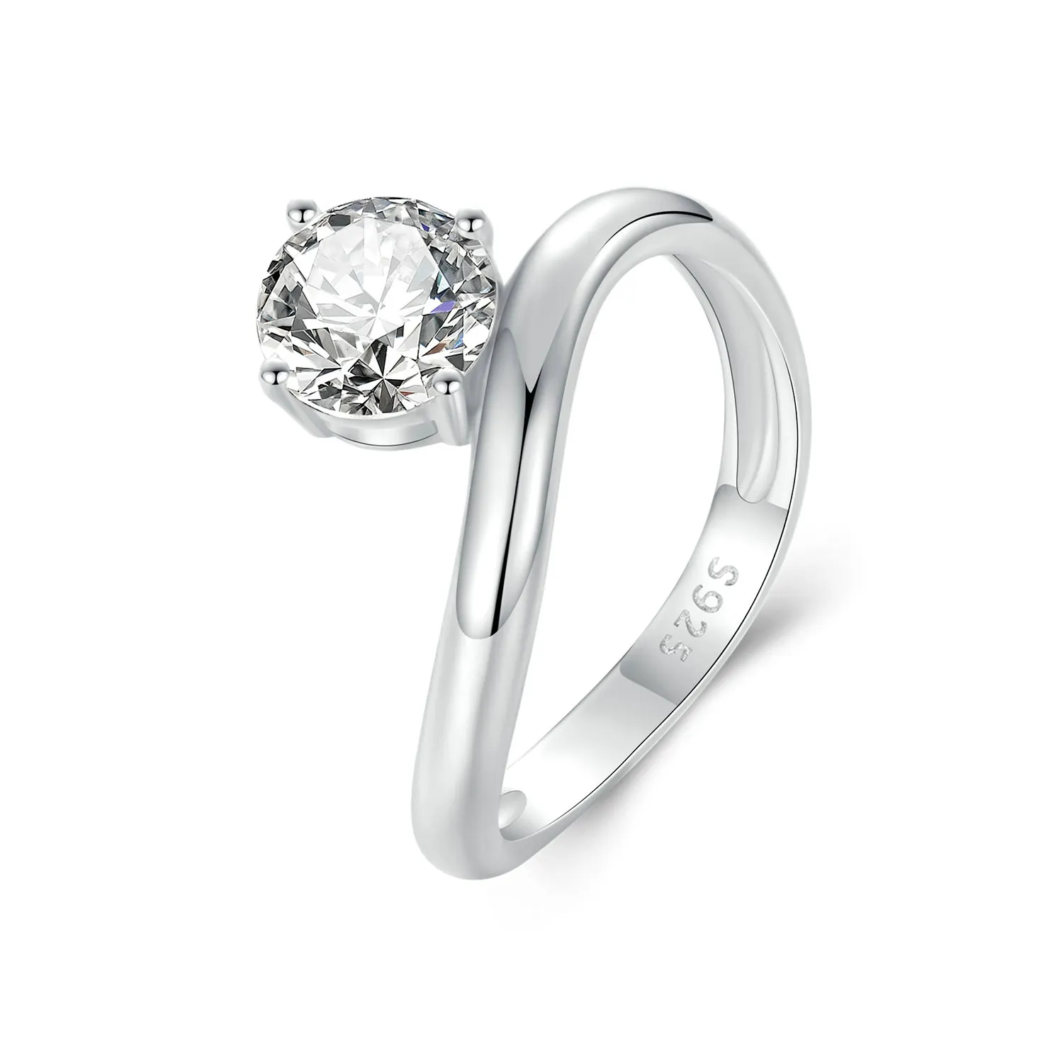 PANDORA Style Enkel 1 karat Moissanite ring (med ett sertifikat) - MSR050