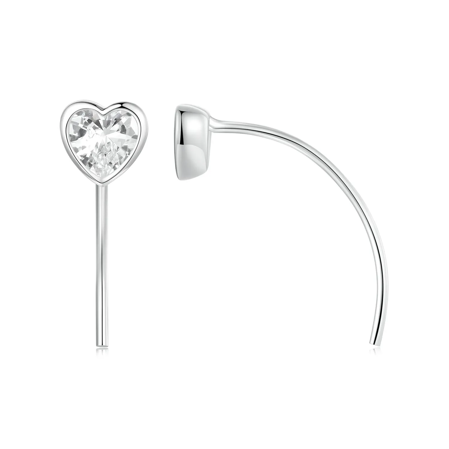 pandora style heart øredobber bse1003