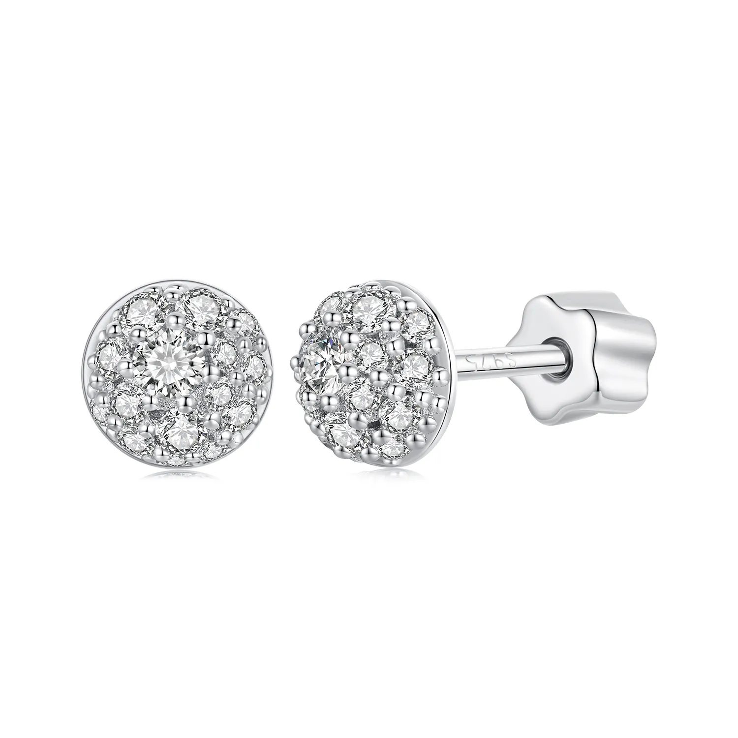 PANDORA Style Hemisphere Moissanite Earrings (with one certificate) - MSE057