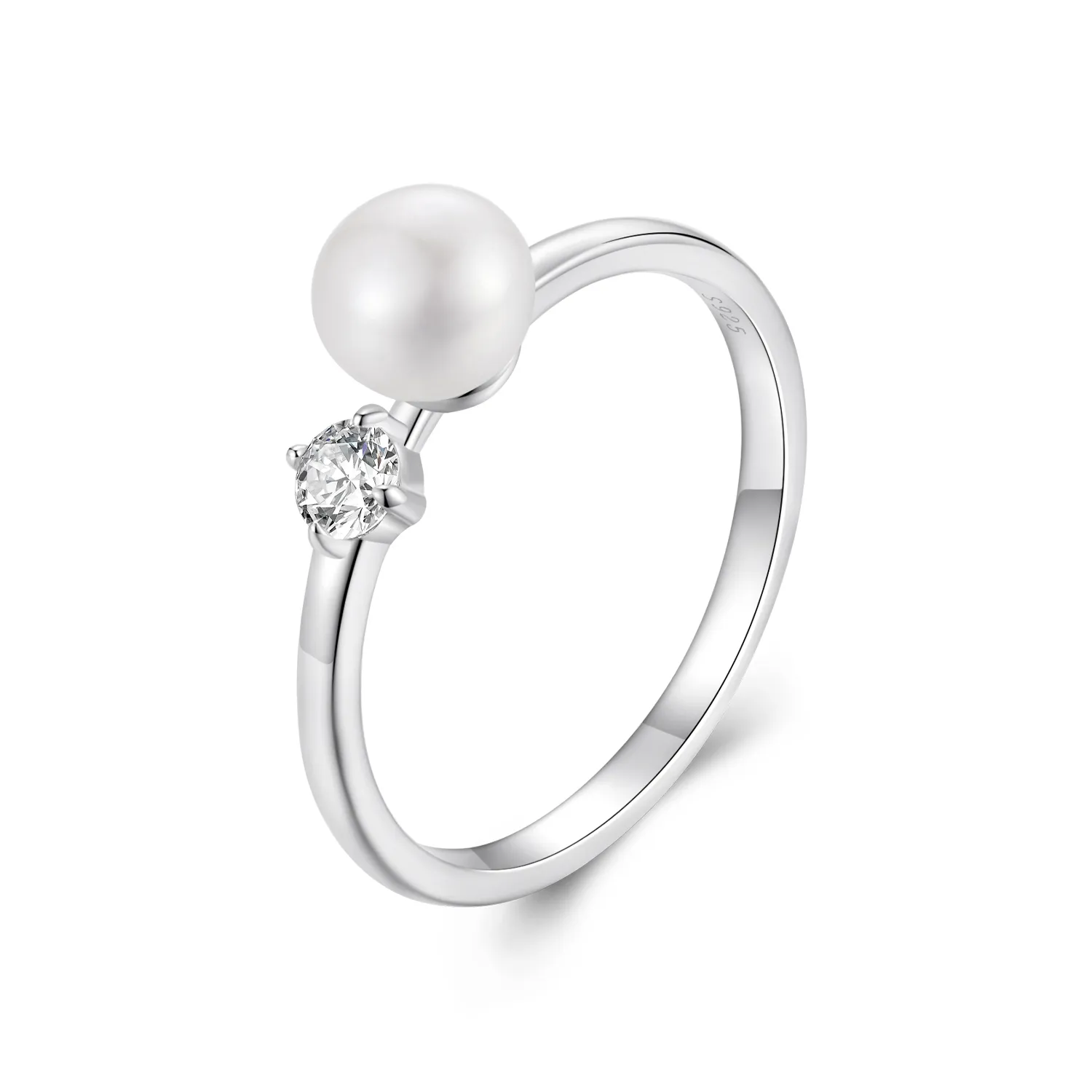 pandora style naturperle moissanitt ring med ett sertifikat msr053