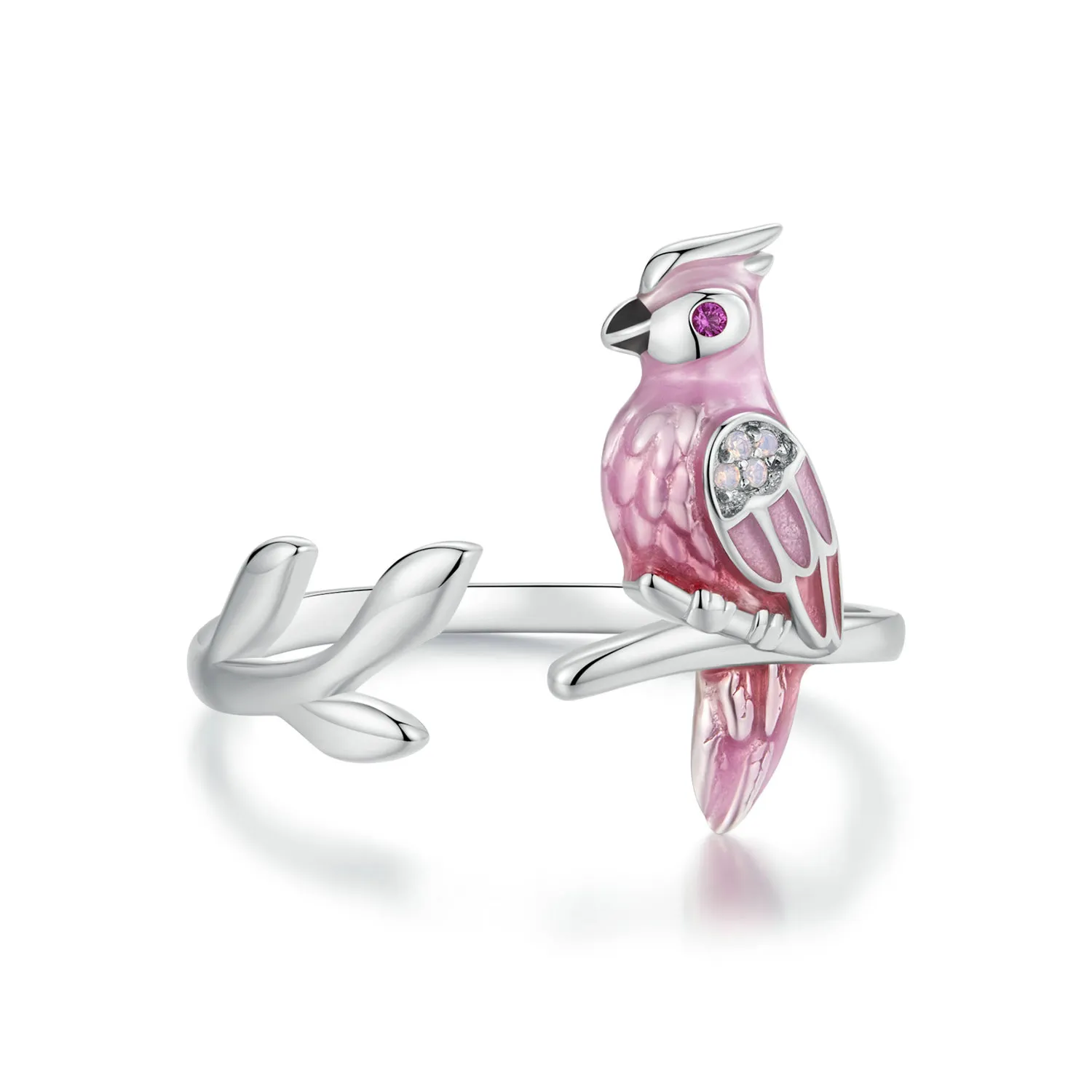 PANDORA Style Pink Parrot Open Ring - BSR551-E